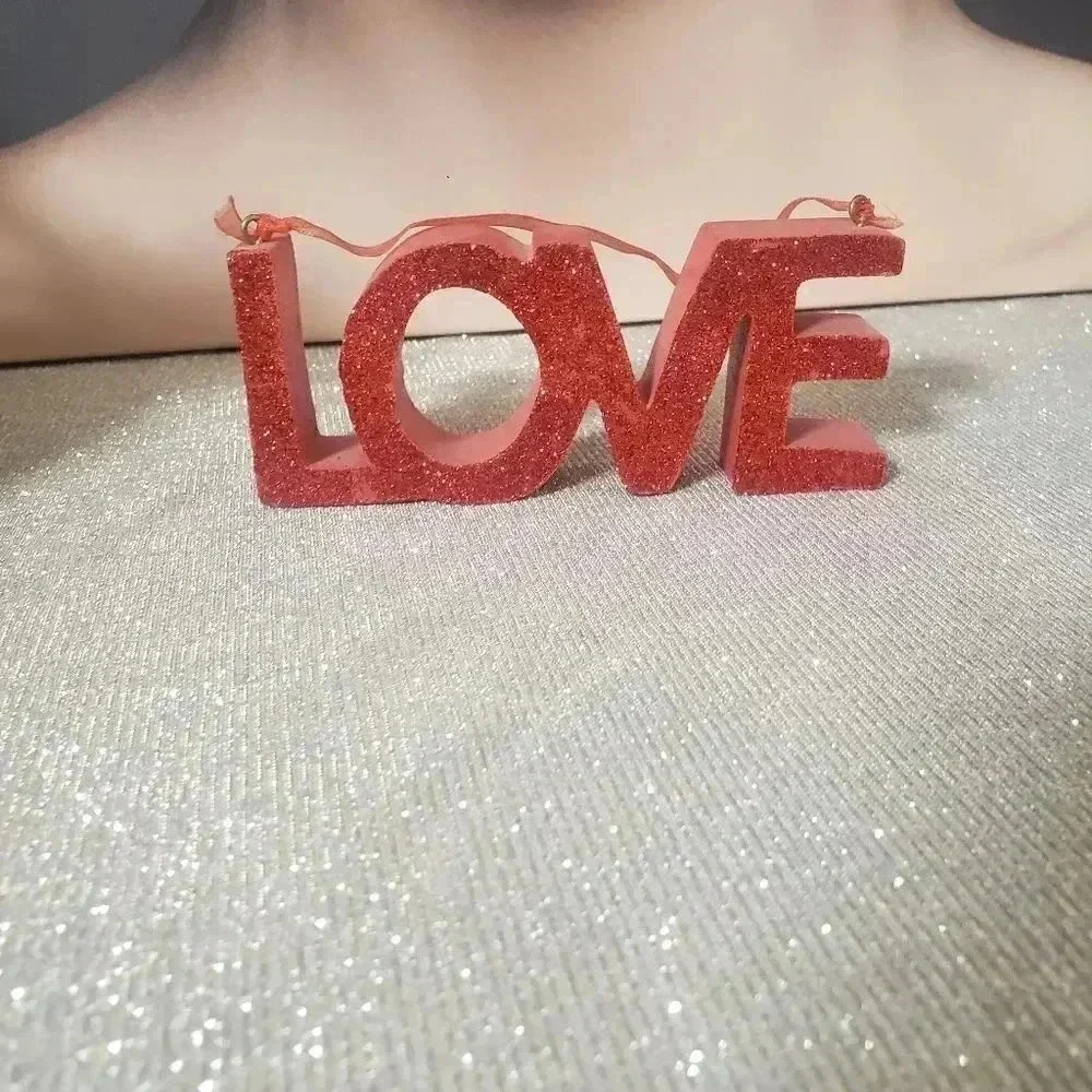 Red Love Glitter Ornament